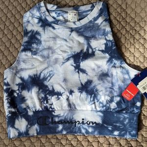 NWT Champion Tie Dye Crop Top - Navy/White - Medium